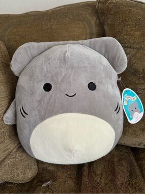 Squishmallows Gray and Cream Shark Plush - Soft Cuddly Sea Buddy